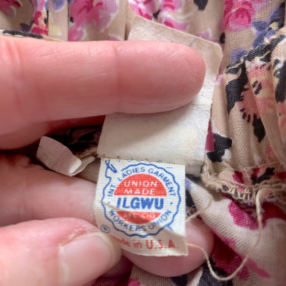 Vintage Pink Purple Floral Tired Fairy Cottagecore Midi Skirt Size 10 - Picture 8 of 8